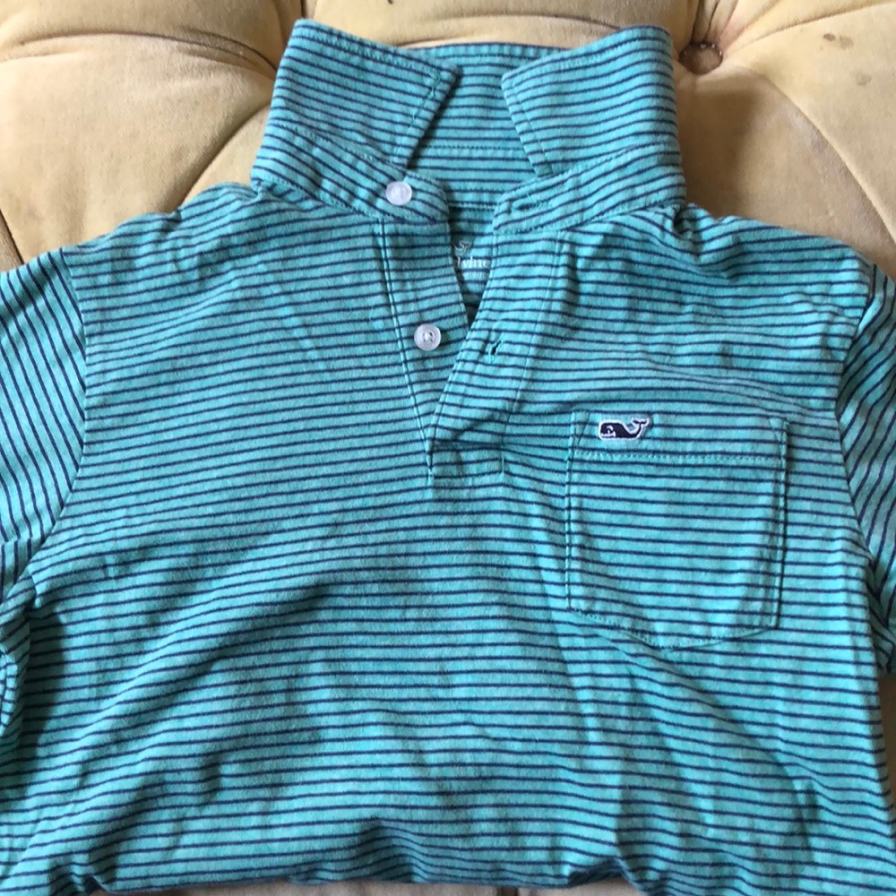Vineyard Vines striped polo green/blue -Sz S